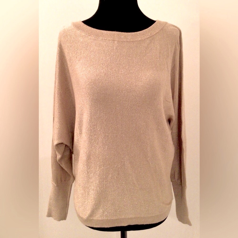 INC Gold Metallic Shimmer Glitter Sweater - Small